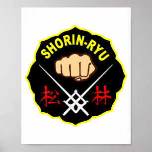 Póster Karate Shorin Ryu Estilo Matsubayashi Kanji Frente