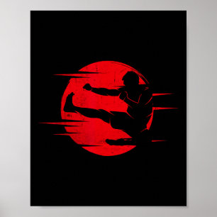 Póster Karate Sombra Judo Artes Marciales Japón Kung Fu T
