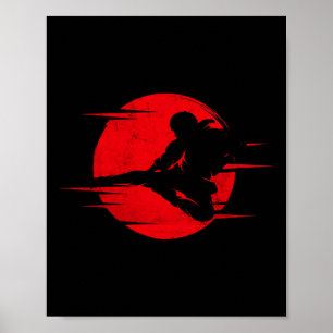 Póster Karate Sombra Judo Artes Marciales Japón Kung Fu T