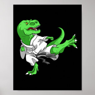 Póster Karate T-rex Dino profesor de dinosaurio estudiant