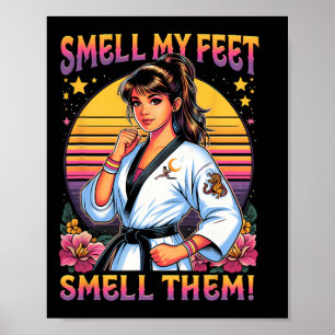 Póster Karate Taekwondo Huele Mis Pies Huelelos Chica Muj