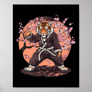 Póster Karate Tigre Flores Sakura Taekwondo Jiu-jitsu Ju