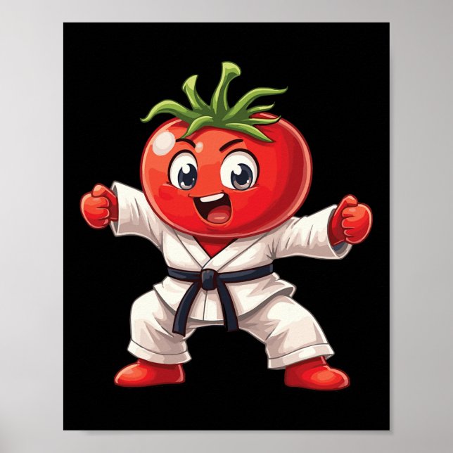 Póster Karate Tomato Judogi Poderoso Divertido Diseño de  (Frente)
