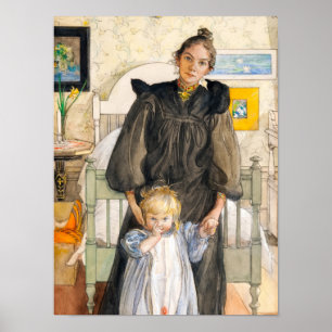 Póster Karin y Kersti, 1898 por Carl Larsson