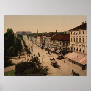 Póster Karl Johans Gade y Slottet, Oslo, Noruega