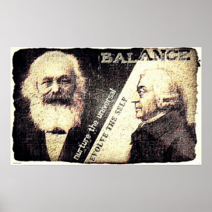 Póster Karl Marx y Adam Smith, el zen de ... (antigua ras