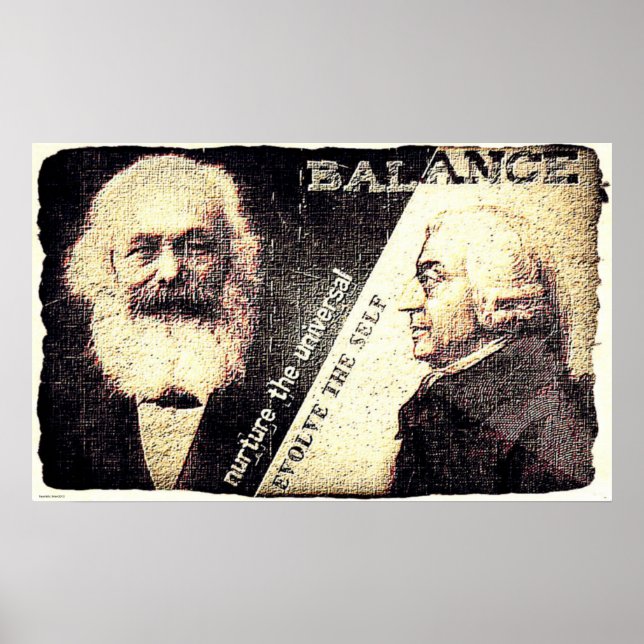 Póster Karl Marx y Adam Smith, el zen de ... (antigua ras (Frente)