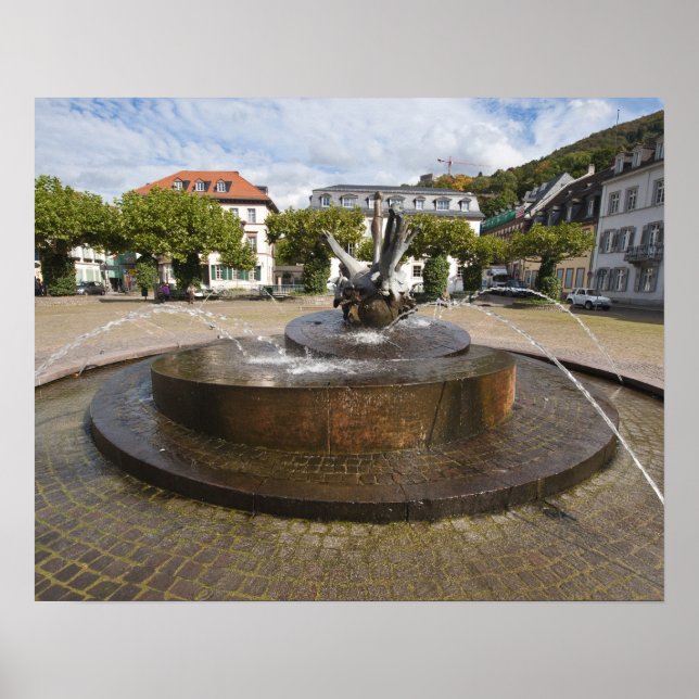 Póster Karlsplatz (plaza de Karl), casco antiguo Heidelbe (Frente)