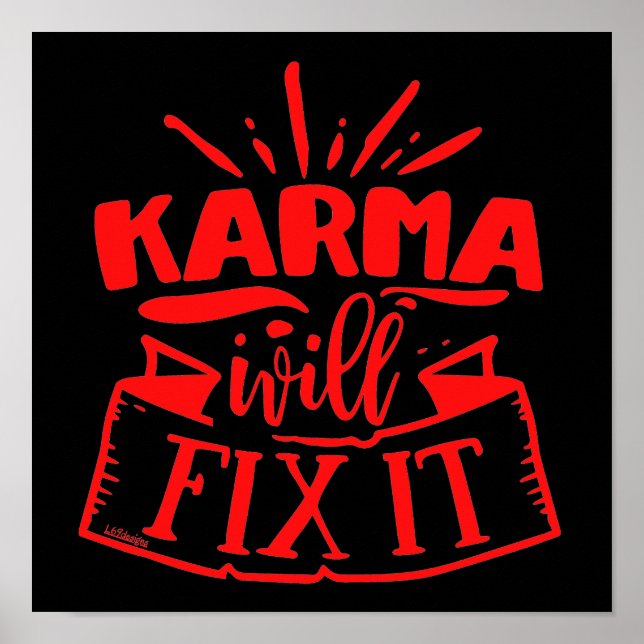 Póster KARMA ARREGLARÁ graciosamente el humor sarcástico (Frente)