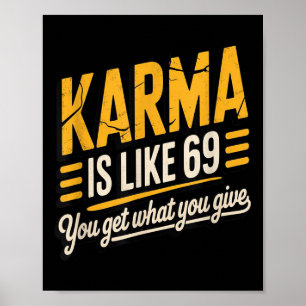 Póster Karma Es Como Una Cita Graciosa De 69 Días Humorís