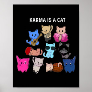 Póster Karma Es Un Gato Gato Gracioso Gato Amante