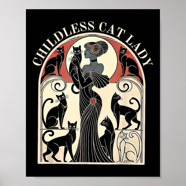 Póster Karma, gato femenino retro (Frente)