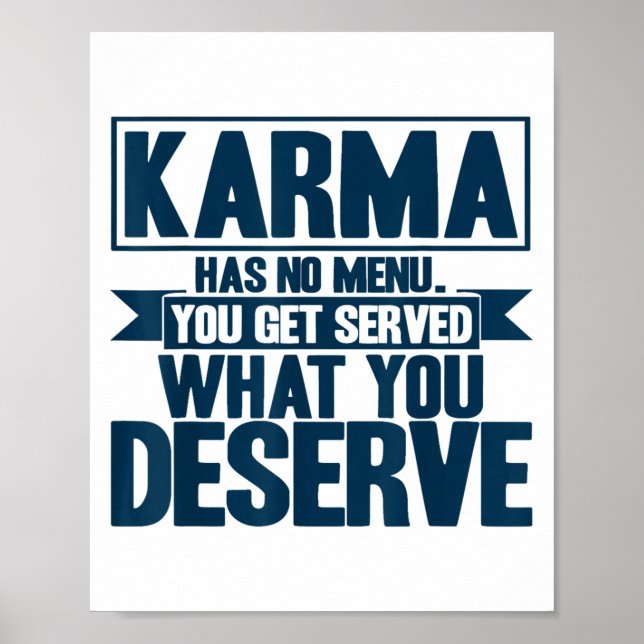 Póster Karma Karma No Tiene Menú Frase Inspiradora  (Frente)