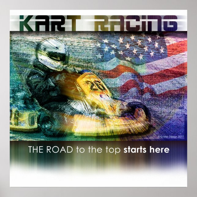 Póster Karting americano (Frente)