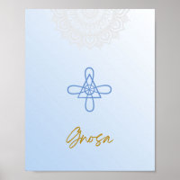 Karuna Reiki Gnosa Mandala Sky Blue Poster