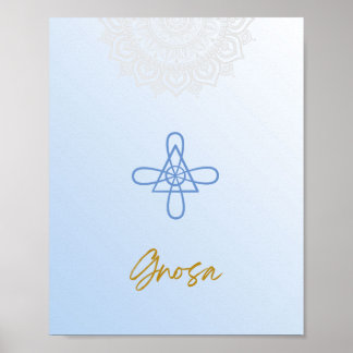 Póster Karuna Reiki Gnosa Mandala Sky Blue Poster