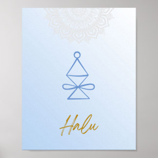 Póster Karuna Reiki Halu Mandala Poster azul cielo