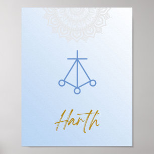 Póster Karuna Reiki Harth Mandala Poster azul cielo