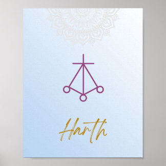 Póster Karuna Reiki Harth Mandala Poster azul cielo