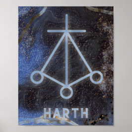 Póster Karuna Reiki Harth Star Marble Blue Poster
