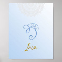 Karuna Reiki Iava Mandala Sky Blue Poster