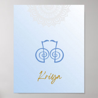 Póster Karuna Reiki Kriya Mandala Poster azul cielo