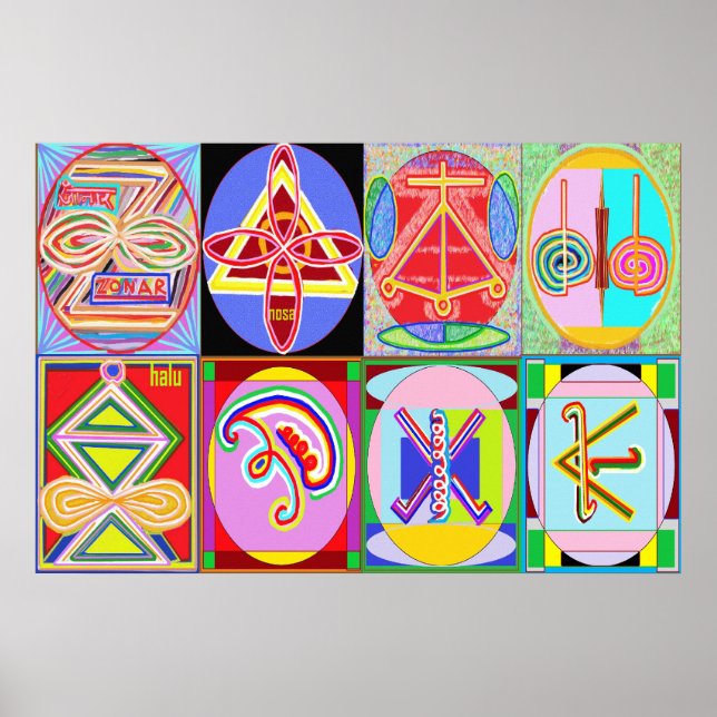 Póster KARUNA REIKI = Los 8 símbolos (Frente)