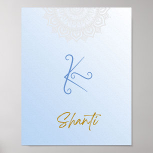 Póster Karuna Reiki Shanti Mandala Poster azul cielo