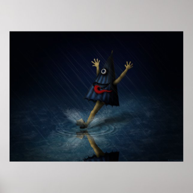Póster Kasa Obake Fantasma de Paraguas Japonés en un Día  (Frente)