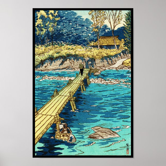 Póster Kasamatsu Shiro Musashi Arashiyama shin hanga (Frente)