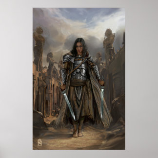 Póster Kat in the ruins of an ancient city