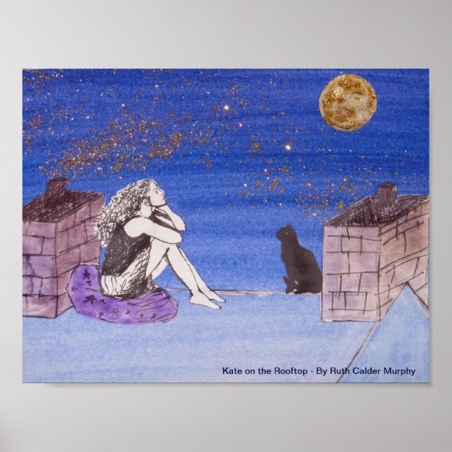 Póster Kate en la azotea - autorretrato de fantasía (Frente)
