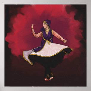 Póster Kathak Dancer - un solo performance