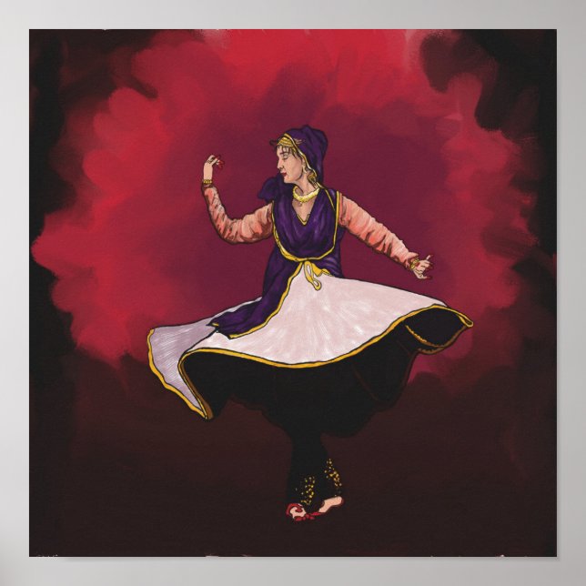 Póster Kathak Dancer - un solo performance (Frente)