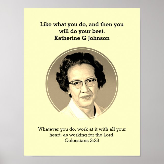 Póster KATHERINE G JOHNSON Cita Personalizado Scripting B (Frente)