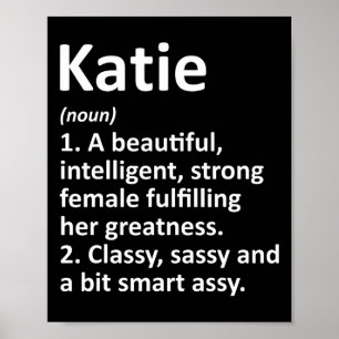 Póster Katie Definition Personalized Name Funny Navidades