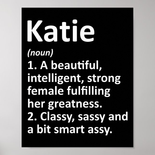Póster Katie Definition Personalized Name Funny Navidades (Frente)