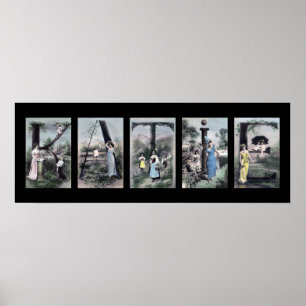 Póster KATIE Vintage Alphabet Name Art