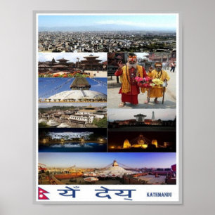 Póster Katmandu - Mosaico - Nepal -