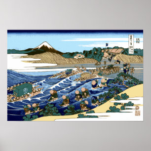 Póster Katsushika Hokusai El Fuji visto desde Kanaya