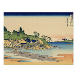 Póster Katsushika Hokusai Enoshima en la provincia de Sag