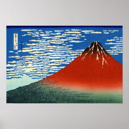 Póster Katsushika Hokusai - Fine Wind, Clear Morning