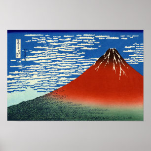 Póster Katsushika Hokusai - Fine Wind, Clear Morning
