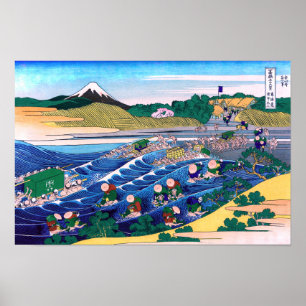 Póster Katsushika Hokusai - Fuji de Kanaya en Tokaido