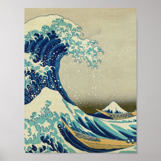 Póster Katsushika Hokusai - La gran ola de Kanagawa (Frente)
