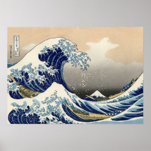 Póster Katsushika Hokusai la gran ola en Kanagawa