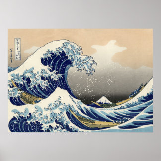 Póster Katsushika Hokusai la gran ola en Kanagawa