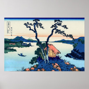 Póster Katsushika Hokusai - Lago Suwa en la provincia de