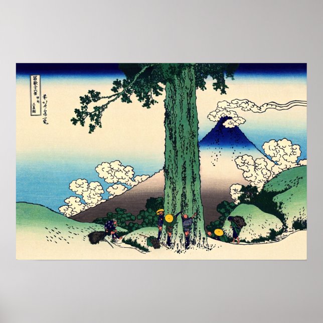 Póster Katsushika Hokusai - Paso de Mishima en la provinc (Frente)