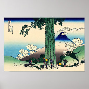 Póster Katsushika Hokusai - Paso de Mishima en la provinc